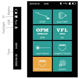 1310/1550nm SM Test Range 5m-60Km Mini OTDR 9 in 1 Tester con APC UPC SC/FC/ST/LC Adapter 1
