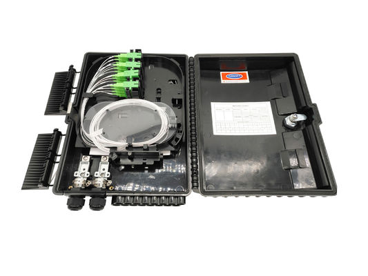 comprare IP65 all'aperto 16 porte 1x16 Fibra ottica scissione scatola palo montaggio / muro montato nero fabbricazione online