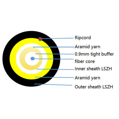 comprare Cavo a fibre ottiche dell'interno all'aperto 4.6mm GJYFJH del doppio della guaina FTTH cavo del giro fabbricazione online