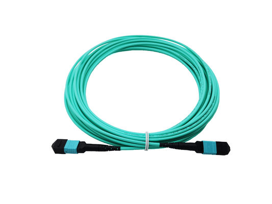 comprare 12 Fibra ottica MPO Patch Cable Assemblies OM3 40/100G Aqua 10 Meter Per Data Center fabbricazione online