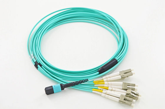 comprare YINGDA High Speed 8Fiber MPO Maschio a LC OM3 Fanout Patch Cord Single Mode 9/125um Breakout 100G 400G fabbricazione online