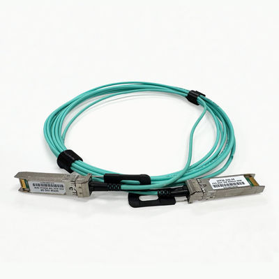comprare Cable AOC 25G SFP28 a SFP28 trasmissione 5m, OM3 300 aqua 850nm con trazione nera fabbricazione online