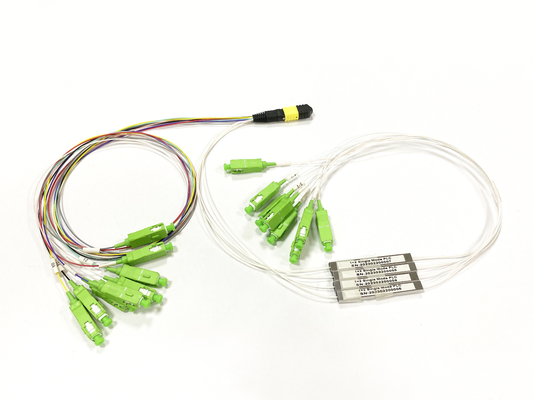 comprare Splitter PLC MPO Elite a 16 core, splitter ibrido a 8 core MPO e 8 accoppiatori SC per sala server di data center fabbricazione online