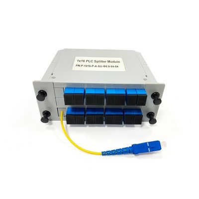 comprare Fiber optic PLC splitter modular 1:16 1 to 16 SC/UPC  Cassette Card  with 2.0mm 1m Yellow Pigtail fabbricazione online