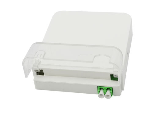 comprare 2 sbocco di parete a fibra ottica del contenitore di terminale del duplex FTTH del porto LC/APC IP54 ABS+PC dell'interno fabbricazione online