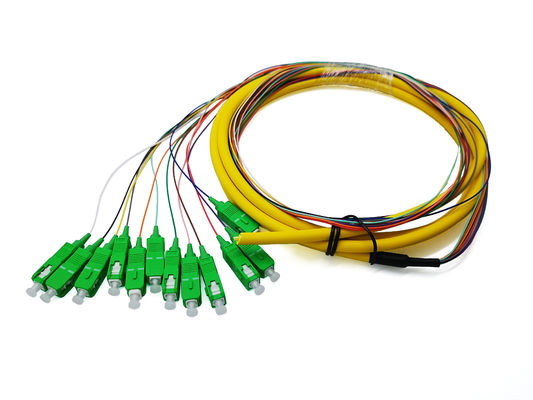 comprare 12 puntale ceramico a fibra ottica IL<0.2dB delle trecce G657A1 LSZH 900um 3Mts MP dello Sc APC di colori fabbricazione online