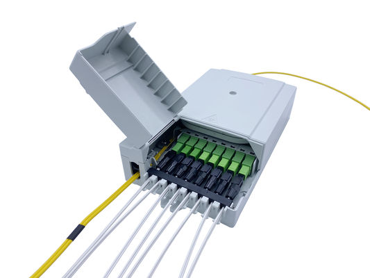 comprare IP54 8 lega grigia UV del PC di resistenza scioccante di termine della fibra del porto FTTH anti portata ottica della scatola della metà di fabbricazione online