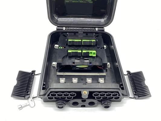 comprare Cina Fabbrica Fornitore 16 porte FTTH Fibra Splitter Box Distribuzione Walll Monte Esterno IP65 Nero fabbricazione online