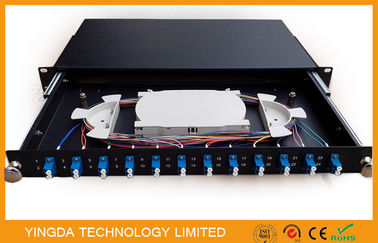 comprare cassetto duplex scorrevole a 19 pollici ODF di LC del supporto di scaffale 1U del porto a fibra ottica del quadro d'interconnessione 12 fabbricazione online