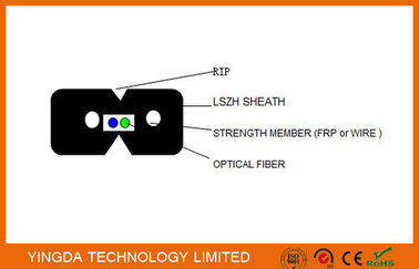 comprare Acciaio a fibra ottica G657A2 LSZH del cavo di distribuzione del cavo flessibile dell'interno di FTTH FRP fabbricazione online