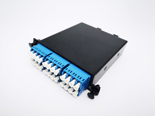 comprare cassetta del cavo a fibre ottiche di 12F 24F MTP MPO per il nero del metallo dello scaffale 19Inch 1U del quadro d'interconnessione fabbricazione online
