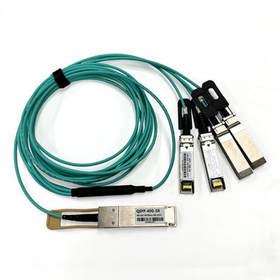 850nm 40G QSFP+ To 4 X 10G SFP+ AOC Cable ottico attivo 5m OM3 8cores Modulo Sfp To Sfp Cable