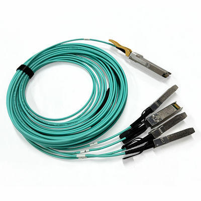 200G QSFP56 a 4 x 50G SFP56 Cavo ottico attivo, AOC Breakout Cable 10M per Data Center