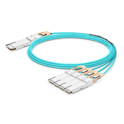 Cable di rottura AOC da 400G QSFP-DD ad alta velocità a 2x200G QSFP56 cavo ottico attivo