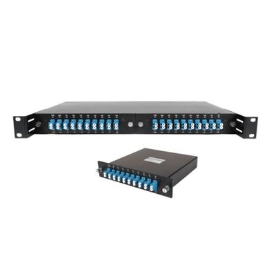 19 pollici rack Fissa Fibra Ottica WDM Moduli DWDM Cassette X3 Infissibili Per Trasmissione FTTH