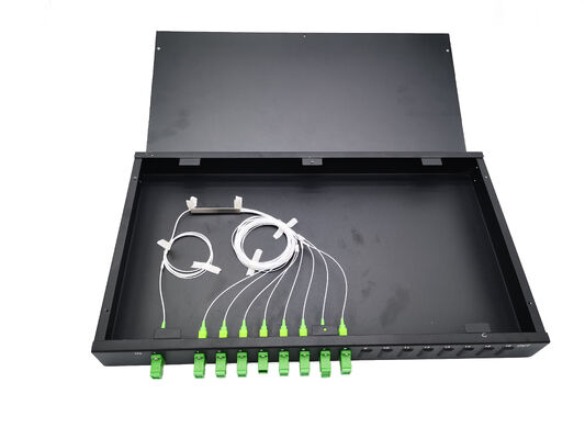 48 porte SC Fibre Optic Patch Panel ODF Rack Mount 19 pollici con 65dB Return Loss Sliding Patch Panel